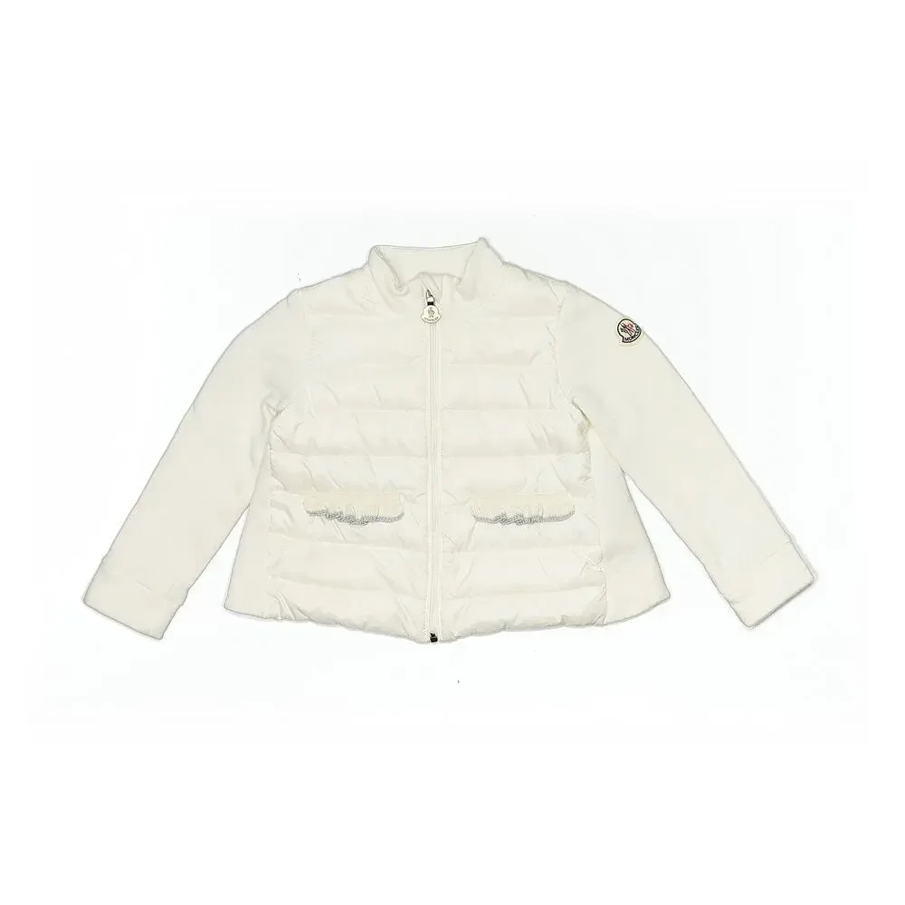 Authentic Moncler White Toddler Full Zip Jacket Size 2 Goose Down